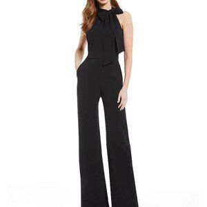 Vince Camuto Sleeveless Bow Tie Mock Neck Jumpsuit - Size 8